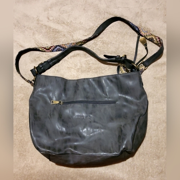 Wilsons Leather Dark Grey Rivet Brand Large Crossbody - Picture 2 of 11